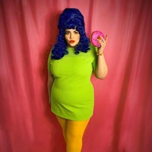 True Vintage Montgomery Ward Lime Green 1960’s Plus Size Mod Dress